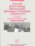 Portada de ACTES DEL DESÈ COL·LOQUI INTERNACIONAL DE LLENGUA I LITERATURA CATALANES, VOL. 2. FRANKFURT, 1994 (BIBLIOTECA ABAT OLIBA)