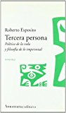 Portada de TERCERA PERSONA: POLITICA DE LA VIDA Y FILOSOFIA DE LO IMPERSONAL