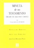 Portada de MINUTA DE UN TESTAMENTO: IDEARIO DEL KRAUSISMO LIBERAL
