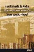 Portada de TECNICOS AUXILIARES DE BIBLIOTECAS DEL AYUNTAMIENTO DE MADRID: TEMARIO ESPECIFICO