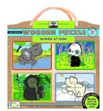 Portada de GREEN START ANIMALS AT HOME WOODEN PUZZLE (GREEN START) (TOY) - COMMON